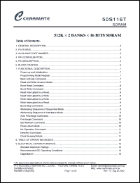 Click here to download 50S116 Datasheet