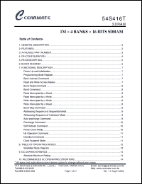 Click here to download 54S416T-6 Datasheet