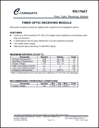 Click here to download RX179AT Datasheet