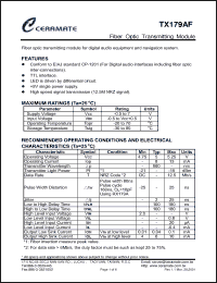 Click here to download TX179AF Datasheet