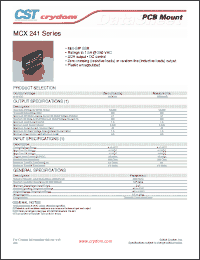 Click here to download MCX241R Datasheet