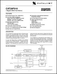Click here to download CAT28F010TI-90T Datasheet