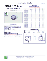 Click here to download CTCDRH127F-101M Datasheet