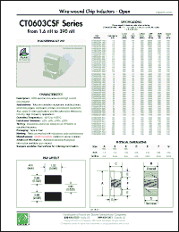 Click here to download CT0603CSF-R39K Datasheet