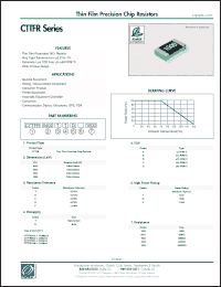 Click here to download CTTFR0603CTBV1000 Datasheet