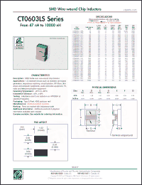 Click here to download CT0603LS-241K Datasheet