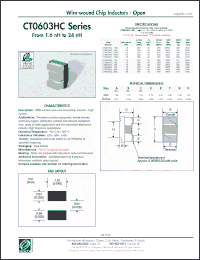 Click here to download CT0603HCJ-180J Datasheet