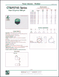 Click here to download CTSLF0745T-151M Datasheet