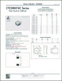 Click here to download CTCDRH74CF-680M Datasheet