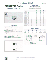 Click here to download CTCDRH74CF-150M Datasheet