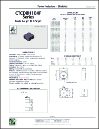 Click here to download CTCDRH104F-680M Datasheet