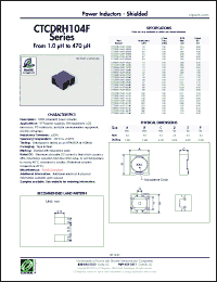 Click here to download CTCDRH104F-471M Datasheet