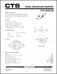 Click here to download CTS0021ZB Datasheet