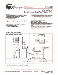 Click here to download CY7C0430V-133BGC Datasheet