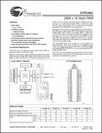 Click here to download CY7C1041-15VC Datasheet