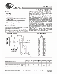 Click here to download CY7C1041V33-20ZC Datasheet