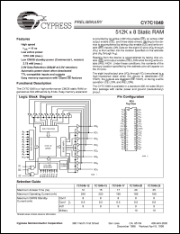 Click here to download CY7C1049L-20VI Datasheet