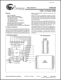 Click here to download CY62128-70ZC Datasheet