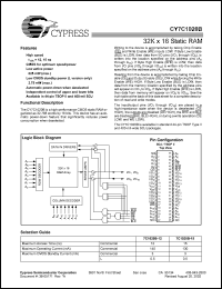 Click here to download CY7C1020BL-15ZC Datasheet