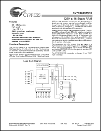 Click here to download CY7C1011BV33-12ZC Datasheet