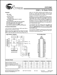 Click here to download CY7C1041L-15ZC Datasheet
