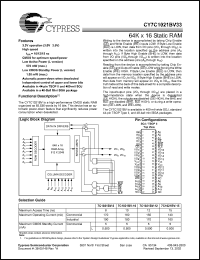 Click here to download CY7C1021BV33-15BAI Datasheet