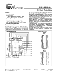 Click here to download CY62148BLL-70ZC Datasheet