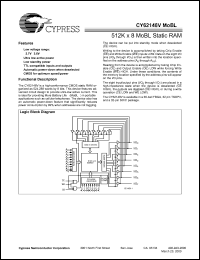 Click here to download CY62148VLL-70BAI Datasheet