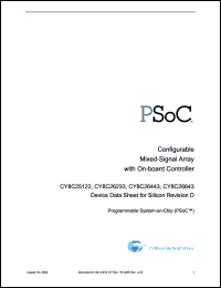 Click here to download CY8C26233-24PI Datasheet