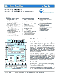 Click here to download CY8C27643-24LFIT Datasheet