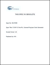 Click here to download CY26112 Datasheet