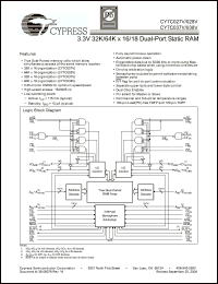 Click here to download CY7C038V-20AC Datasheet