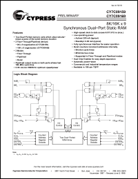 Click here to download CY7C09169 Datasheet