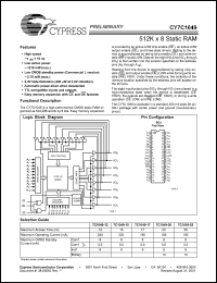 Click here to download CY7C1049 Datasheet