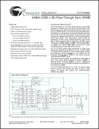 Click here to download CY7C1345G-133BGXI Datasheet
