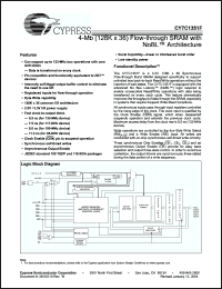 Click here to download CY7C1351F-117BGC Datasheet