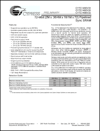 Click here to download CY7C1480V33-167BZXC Datasheet