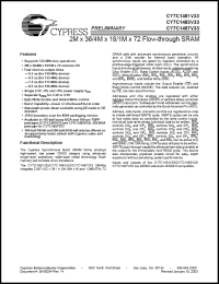 Click here to download CY7C1483V33-100BZC Datasheet