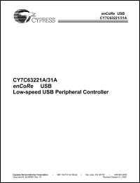 Click here to download CY7C63231A-SC Datasheet