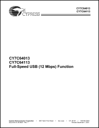 Click here to download CY7C64013-SC Datasheet