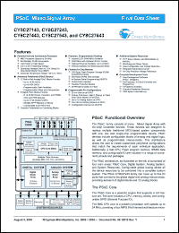 Click here to download CY8C27243 Datasheet