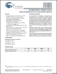 Click here to download CY7C1248V18-333BZXC Datasheet