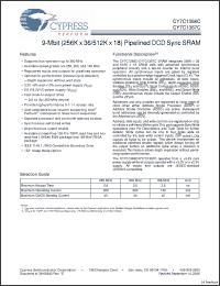 Click here to download CY7C1366C-250BZI Datasheet