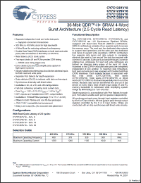 Click here to download CY7C1265V18-375BZXC Datasheet