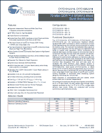 Click here to download CY7C1510JV18-267BZC Datasheet