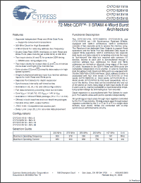 Click here to download CY7C1513V18-250BZXC Datasheet