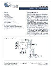 Click here to download CY7C1061DV33-10ZSXI Datasheet