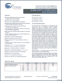 Click here to download CY7C1426JV18-250BZXC Datasheet