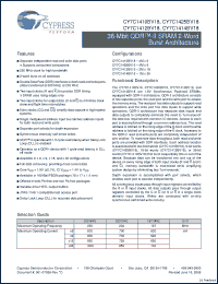 Click here to download CY7C1425BV18-167BZXC Datasheet