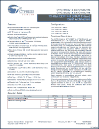 Click here to download CY7C1510JV18-250BZC Datasheet